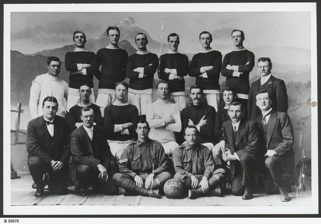 1914 football or soccer team representing the Municipal Tramways Trust in Adelaide, South Australia.
